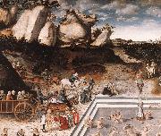 CRANACH, Lucas the Elder The Fountain of Youth (detail) dfg oil painting on canvas